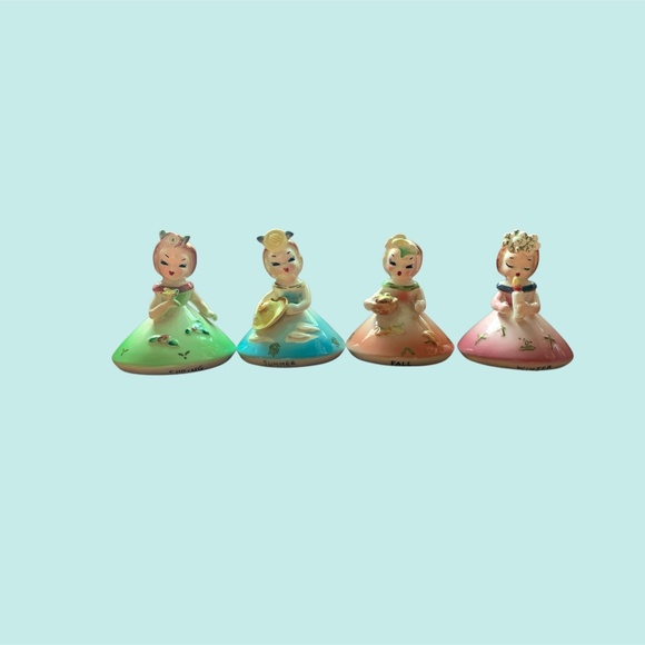 PUROLATOR SHIPPING! Vintage Norcrest Four Seasons Girl Bell Set - Picture 2 of 5